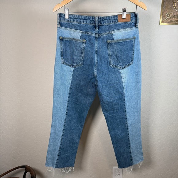 BDG Urban Outfitters Jessye Colorblock Jeans Womens W28 L32 Blue Denim Crop - Picture 7 of 10